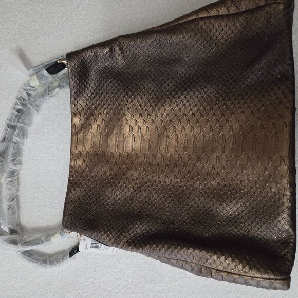 COACH phoebe shoulder bag in metallic snake embossed leather